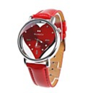 Sweet Heart Girl Women Watch Red Watchband Red Dial Plate 9729-1