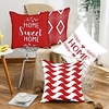 Sweet Home Double Side Cushion Cover 4PC Soft Decorative Square Throw Pillow Cover Cushion Case Pillowcase for Bedroom Livingroom Superior Quality Machine Washable Indoor Cushion for Sofa Couch Be miniinthebox