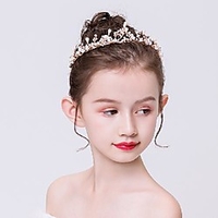 Sweet Party Pearl / Rhinestone / Alloy Headpiece with Crystals 1 pc Special Occasion / Birthday Headpiece