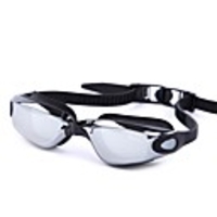 Swimming Goggles Waterproof Anti-Fog Adjustable Size Prescription UV Protection Mirrored For Silica Gel PC Whites Grays Blacks Gray Black Blue / Plated