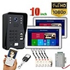 SY1006BMJLP11 With 10 Inch Wifi Wireless Fingerprint RFID Video Door Phone Doorbell Intercom System With Wired AHD 1080P Door Access Control System Support Remote APP unlocking Recording Snapshot