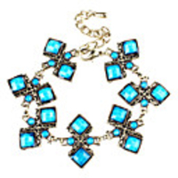 Symmetric Square Shape Alloy Plating Resin Bracelet