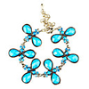Symmetric Teardrop Shape Alloy Plating Resin Bracelet