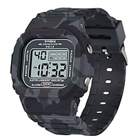 SYNOKE Digital Watch Digital Sporty Stylish Outdoor Water Resistant / Waterproof Digital Black Khaki Green / Silicone / Calendar / date / day / LCD / Noctilucent / Large Dial