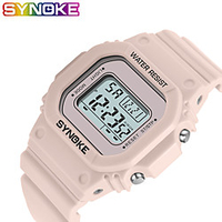 SYNOKE Digital Watch Digital Sporty Stylish Outdoor Water Resistant / Waterproof Digital White Black Pink / Silicone / Calendar / date / day / LCD / Noctilucent / Large Dial