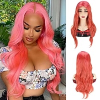 Synthetic Hair Wig Pink Body Wave Wigs Party Cosplay Wigs For Women miniinthebox