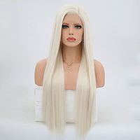 Synthetic Lace Front Wig Body Wave Kardashian Side Part Lace Front Wig Blonde Long Platinum Blonde Synthetic Hair 24 inch Women