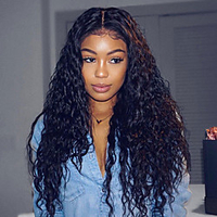 Synthetic Lace Front Wig Curly Layered Haircut Lace Front Wig Long Black1B Dark Brown Synthetic Hair 26 inch Women