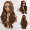Synthetic Lace Wig Body Wave Style 24 inch Brown Middle Part T-part Lace Wig 13X4X1 Closure Wig All Wig Brown / Burgundy miniinthebox