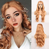 Synthetic Lace Wig Deep Wave Style 16-26 inch Blonde Middle Part 132.5 lace front Wig All Wig Golden Brown With Blonde / Daily Wear miniinthebox