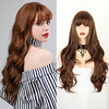 Synthetic Long Loose Wave Wig With Air Bangs 26 Inch Middle Parting Light Brown Hair Wigs For Women Daily Party Cosplay Club Use miniinthebox