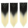 Synthetic Long Straight Clip in Hair Extensions 22inch Women Fake False Hair Pieces Ombre Black Brown Blonde Styling Hair 7Pcs miniinthebox