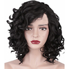 Synthetic Wig Afro Curly Asymmetrical Machine Made Wig Short Black Synthetic Hair 11 inch Women