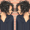 Synthetic Wig Afro Curly Asymmetrical Wig Short Natural Black Synthetic Hair 12 inch Women