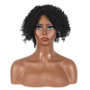 Synthetic Wig Afro Curly Short Bob Middle Part Wig Short Natural Black 1B Synthetic Hair Women