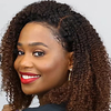 Synthetic Wig Afro Curly Side Part Wig Short Black / Brown Synthetic Hair Women