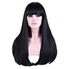 Synthetic Wig Bangs Straight Straight With Bangs Wig Long Black / Blue Synthetic Hair Women