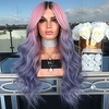 Synthetic Wig Body Wave Asymmetrical Wig Long Pink / Purple Synthetic Hair 27 inch Women