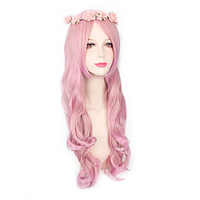 Synthetic Wig Body Wave Kardashian Body Wave Wig Pink Long Pink Synthetic Hair Women