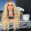 Synthetic Wig Body Wave Middle Part Wig Blonde Long Light Blonde Synthetic Hair 26 inch Women