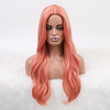 Synthetic Wig Body Wave Neat Bang Wig Long Dark Brown / Light Brown Synthetic Hair 24 inch Women