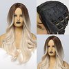 Synthetic Wig Bouncy Curl Loose Wave Middle Part Wig 28 inch Light golden Synthetic Hair 27 inch Women