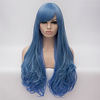 Synthetic Wig Cosplay Wig Natural Wave Natural Wave Wig Long Blue Synthetic Hair Women