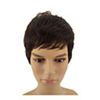 Synthetic Wig Cosplay Wig Straight Pixie Cut Wig Short Dark Brown Synthetic Hair 8 inch Men
