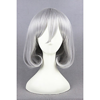 Synthetic Wig Cosplay Wig Straight Straight Wig Medium Length Silver Synthetic Hair Women
