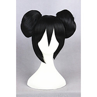 Synthetic Wig Cosplay Wig Straight Straight With Ponytail Wig Short Natural Black Synthetic Hair Women