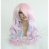 Synthetic Wig Cosplay Wig Wavy Kardashian Wavy With Bangs Wig Pink Very Long Pink Synthetic Hair Women