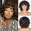 Synthetic Wig Curly Afro Curly Asymmetrical Wig Short A10 A11 A12 A13 A14 Synthetic Hair Women
