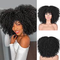 Synthetic Wig Curly Afro Curly Asymmetrical Wig Short A15 A16 A10 A11 A12 Synthetic Hair Women