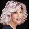 Synthetic Wig Curly Asymmetrical Wig Medium Length Purple Synthetic Hair Women