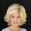 Synthetic Wig Curly Asymmetrical Wig Short Blonde Synthetic Hair 6 inch Women