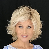 Synthetic Wig Curly Asymmetrical Wig Short Blonde Synthetic Hair 6 inch Women
