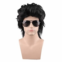 Synthetic Wig Curly Asymmetrical Wig Short Brown Blonde Black Synthetic Hair Men