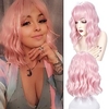 Synthetic Wig Curly Asymmetrical Wig Short Pink Synthetic Hair Women