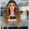Synthetic Wig Curly Asymmetrical Wig Very Long Brown Synthetic Hair 26 inch Women