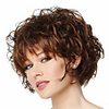 Synthetic Wig Curly Curly Pixie Cut With Bangs Wig Short Brown Synthetic Hair Women