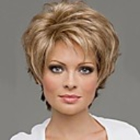 Synthetic Wig Curly Curly Wig Blonde Bleached Blonde Synthetic Hair 10 inch Women