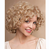 Synthetic Wig Curly Curly Wig Blonde Short Blonde Synthetic Hair Women