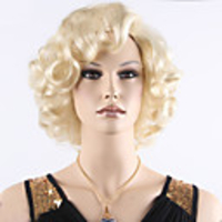 Synthetic Wig Curly Curly Wig Blonde Short Blonde Synthetic Hair Women