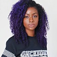 Synthetic Wig Curly Curly Wig Medium Length Purple Synthetic Hair Women
