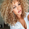 Synthetic Wig Curly Curly With Bangs Wig Blonde Medium Length Blonde Synthetic Hair Women