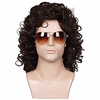 Synthetic Wig Curly Layered Haircut Wig Short Brown Synthetic Hair Men