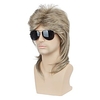 Synthetic Wig Curly Middle Part Wig Short Blonde Black Synthetic Hair Men