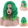 Synthetic Wig Curly Middle Part Wig Short Green Synthetic Hair Women