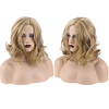 Synthetic Wig Curly Middle Part Wig Short Light Blonde Synthetic Hair Women