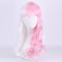 Synthetic Wig Curly Neat Bang Wig Medium Length A36 Synthetic Hair Women